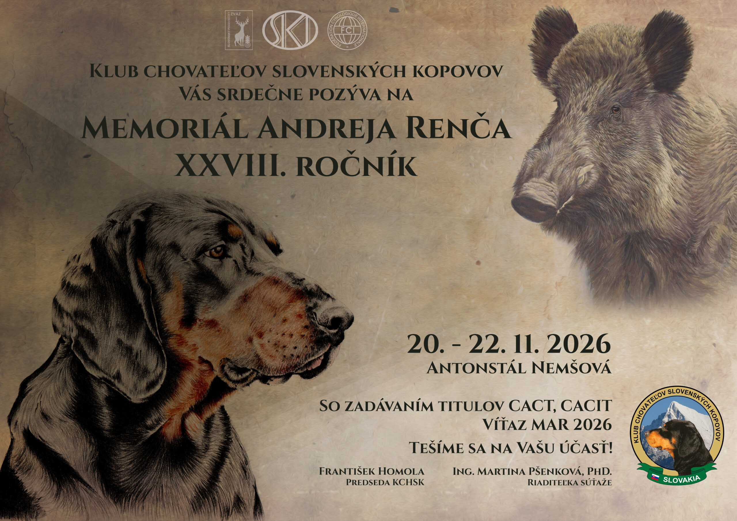 Read more about the article XXVIII. ROČNÍK MEMORIÁLU ANDREJA RENČA –  20. – 22. 11. 2026 – Nemšová – Antonstál